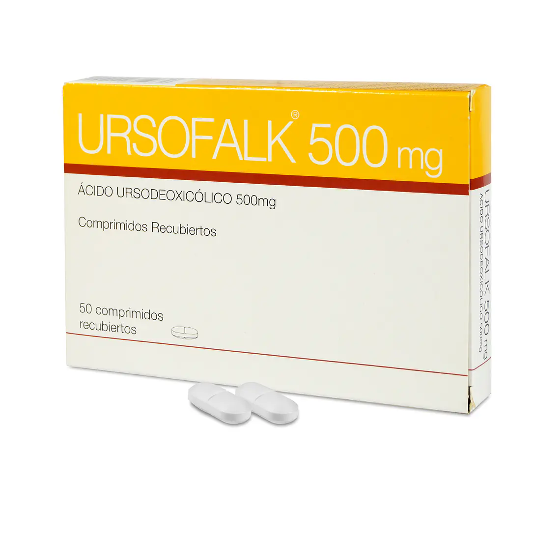 Ursofalk Ácido Ursodesoxicólico 500 mg 50 Comprimidos recubiertos. 1