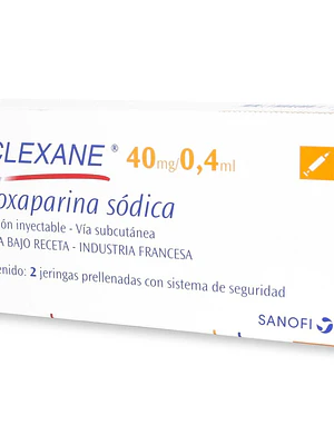 Clexane Enoxaparina 40 mg / 0,4  ml  2 Jeringas Inyectables.