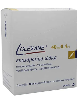 Clexane Enoxaparina 40 mg/ 0,4 ml Solución inyectable 10 Jeringas prellenadas.