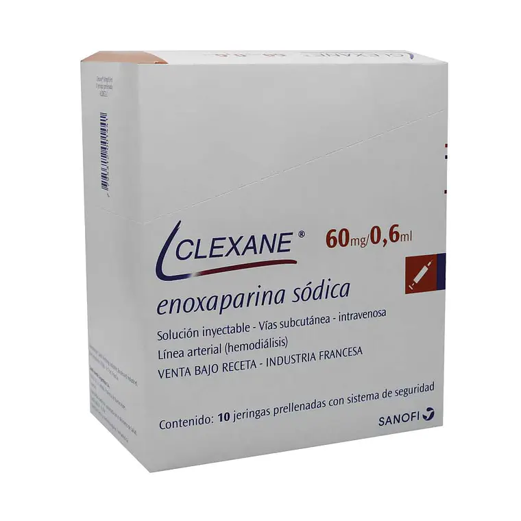 Clexane  Enoxaparina 60 mg/ 0,6 ml  Solución inyectable 10 Jeringas prellenadas. 1