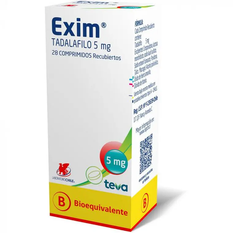 Exim (B) Tadalafilo 28 Comprimidos recubiertos. 1