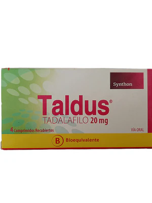 Taldus (B) Tadalafilo 20 mg 4 Comprimidos recubiertos.