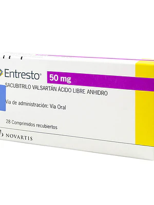 Entresto Sacubitrilo Valsartán 50 mg 28 Comprimidos recubiertos.
