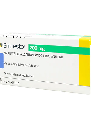 Entresto Sacubitrilo Valsartán 200 mg 56 Comprimidos recubiertos.