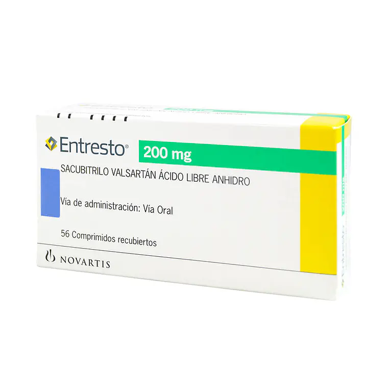 Entresto Sacubitrilo Valsartán 200 mg 56 Comprimidos recubiertos. 1