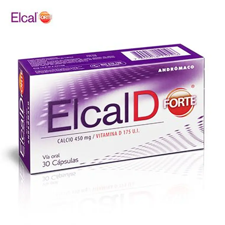 Elcal D Forte 450 mg / 175 UI Calcio, Vitamina D3 30 Cápsulas. 1
