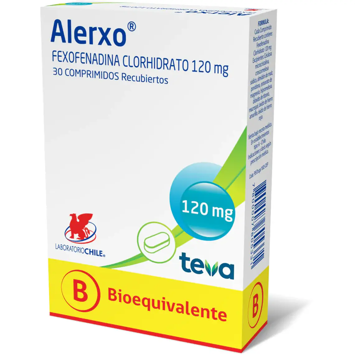 Alerxo (B) Fexofenadina 120 mg 30 Comprimidos recubiertos. 1
