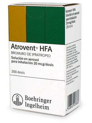 Atrovent HFA Bromuro de Ipratropio 20 mcg Inhalador  200 dosis.