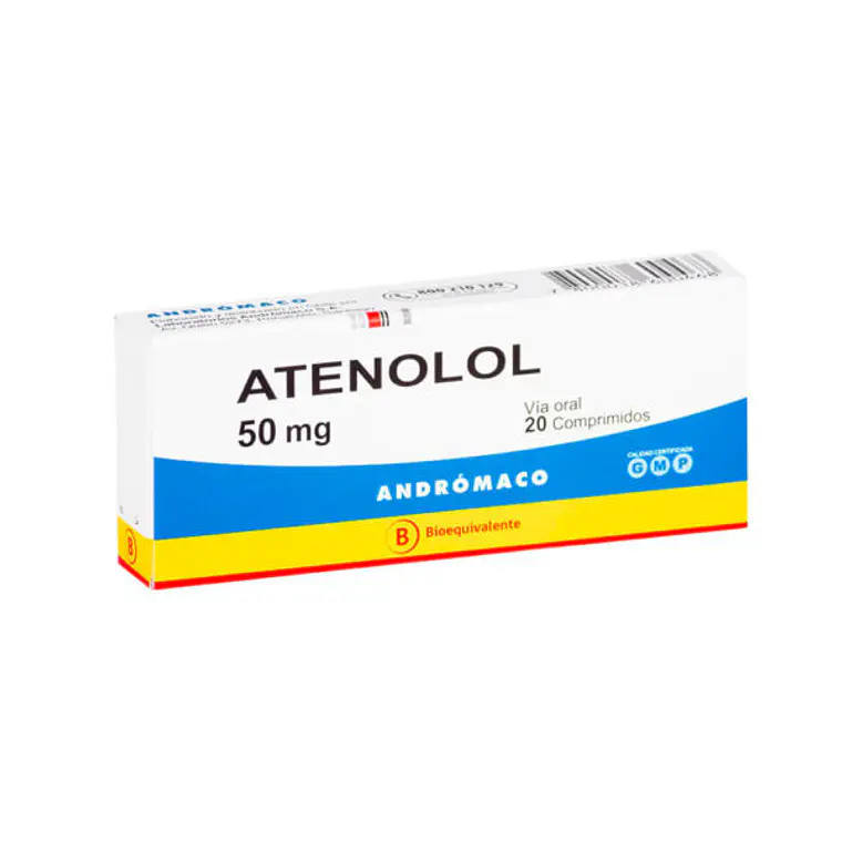 Atenolol (B) 50 mg 20 Comprimidos. 1