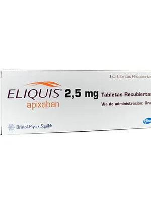 Eliquis Apixaban 2,5 mg 60 Comprimidos recubiertos.