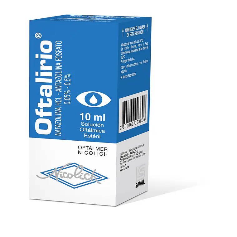 Oftalirio Antazolina, Nafazolina Solución oftálmica 10 ml. 1