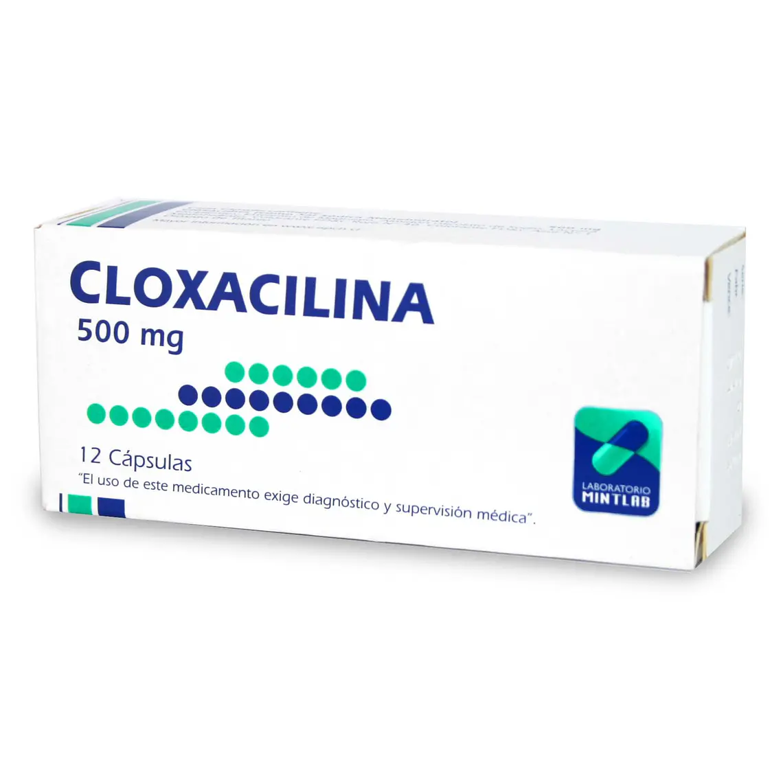 Cloxacilina 500 mg 12 Cápsulas.  1
