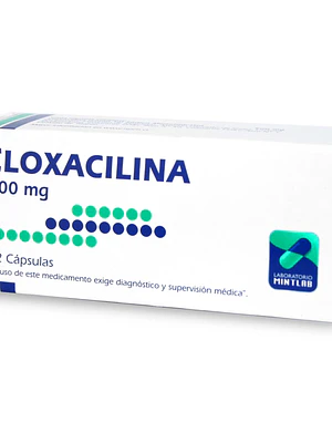 Cloxacilina 500 mg 12 Cápsulas. 