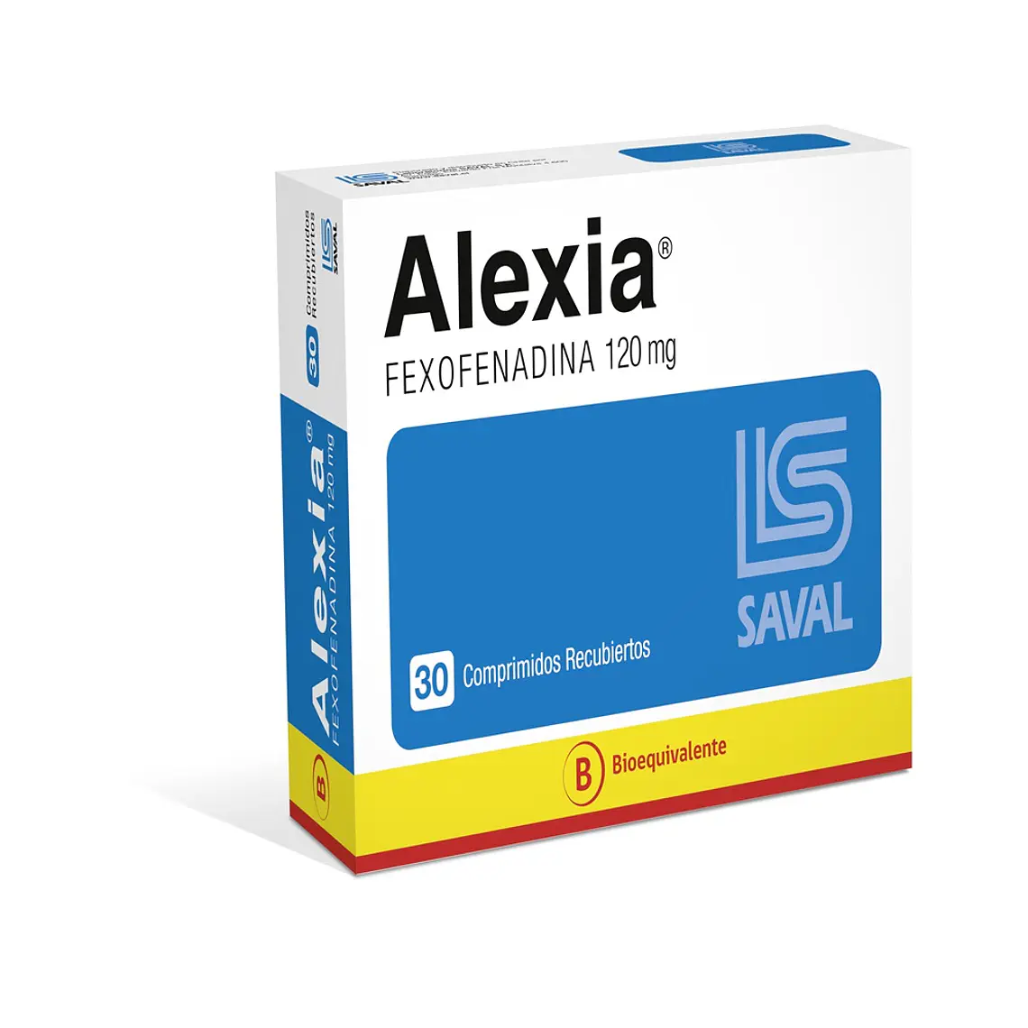 Alexia (B) Fexofenadina 120 mg 30 Comprimidos recubiertos. 1
