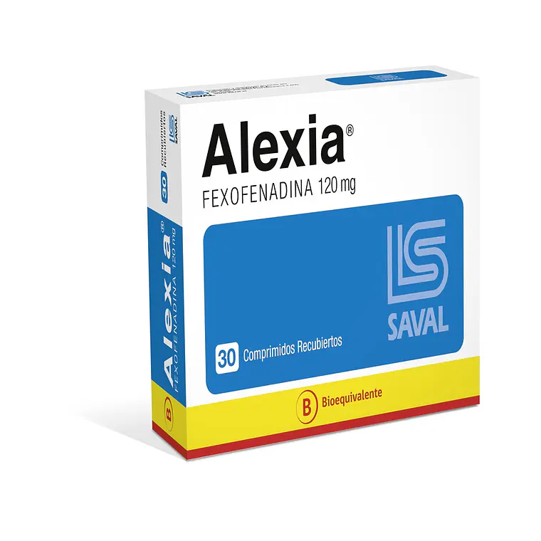 Alexia (B) Fexofenadina 120 mg 30 Comprimidos recubiertos. 1