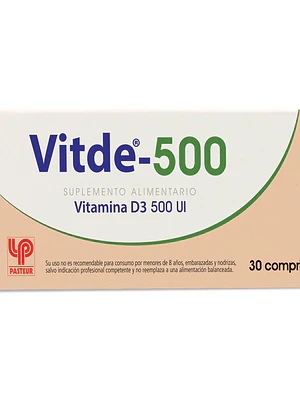 Vitde-500 Vitamina D3 500 UI  30 Comprimidos.