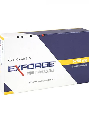 Exforge 5/80 mg Amlodipino Valsartán 28 Comprimidos recubiertos.