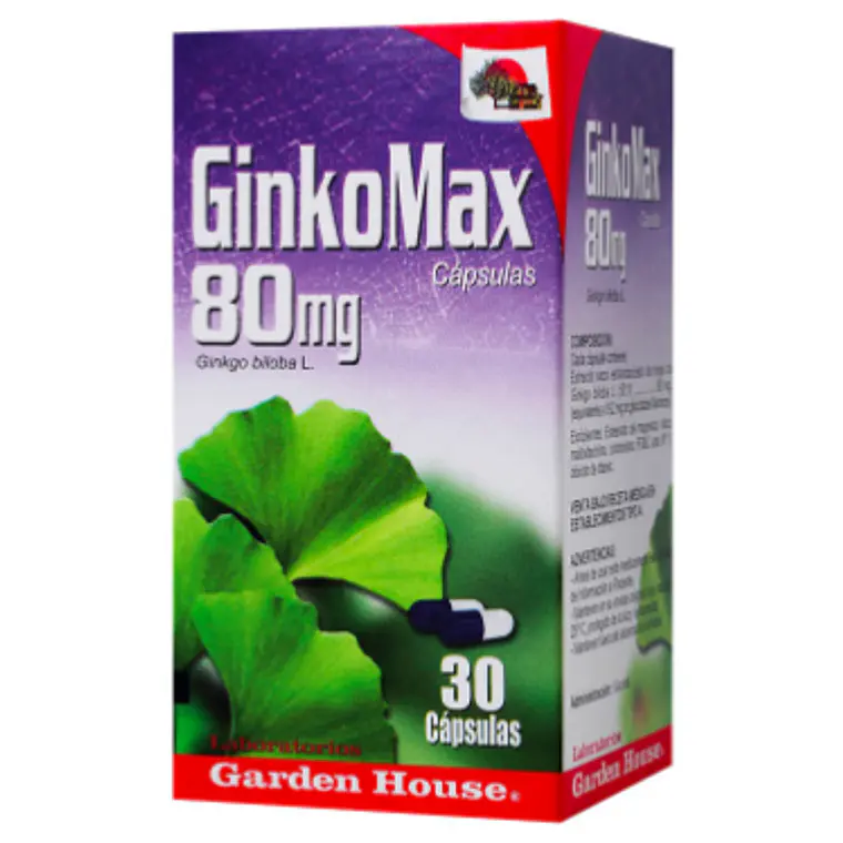 Ginkomax Ginko Biloba 80 mg 30 Cápsulas. Garden House 1