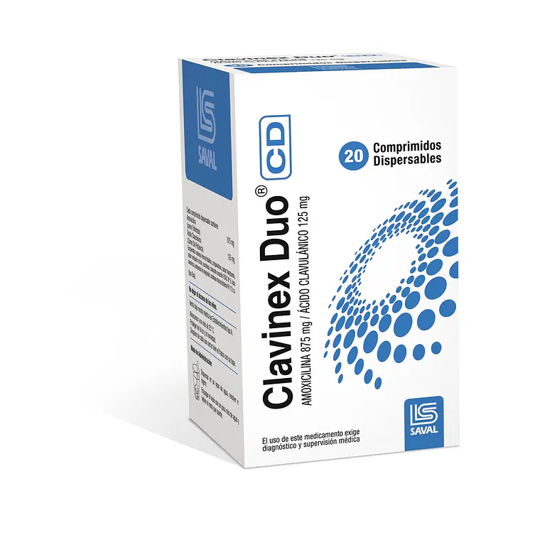 Clavinex Duo CD Amoxicilina Ácido Clavulánico 20 Comprimidos dispersables. 1