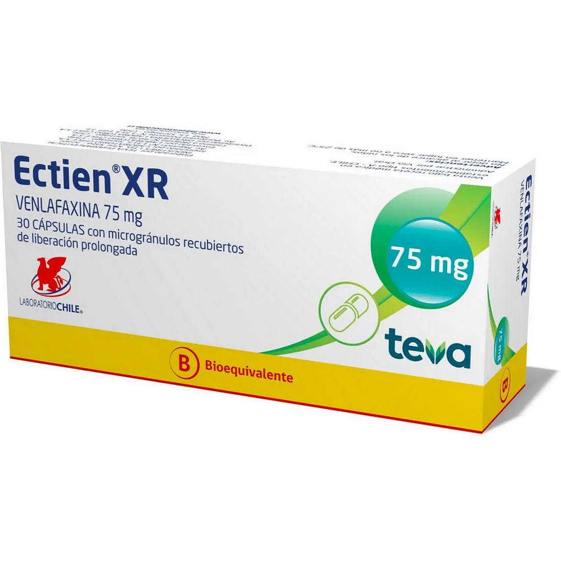 Ectien XR (B) Venlafaxina 75 mg 30 Cápsulas. 1