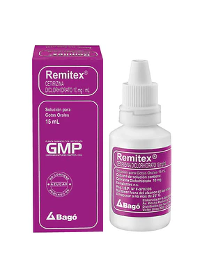 Remitex (B) Cetirizina 10 mg/ml Gotas 15 ml.