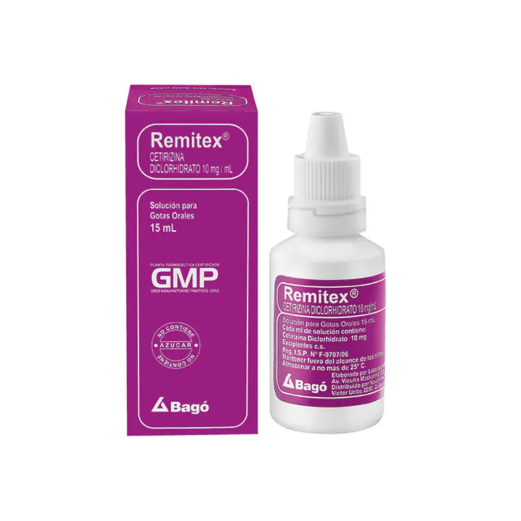 Remitex (B) Cetirizina 10 mg/ml Gotas 15 ml. 1