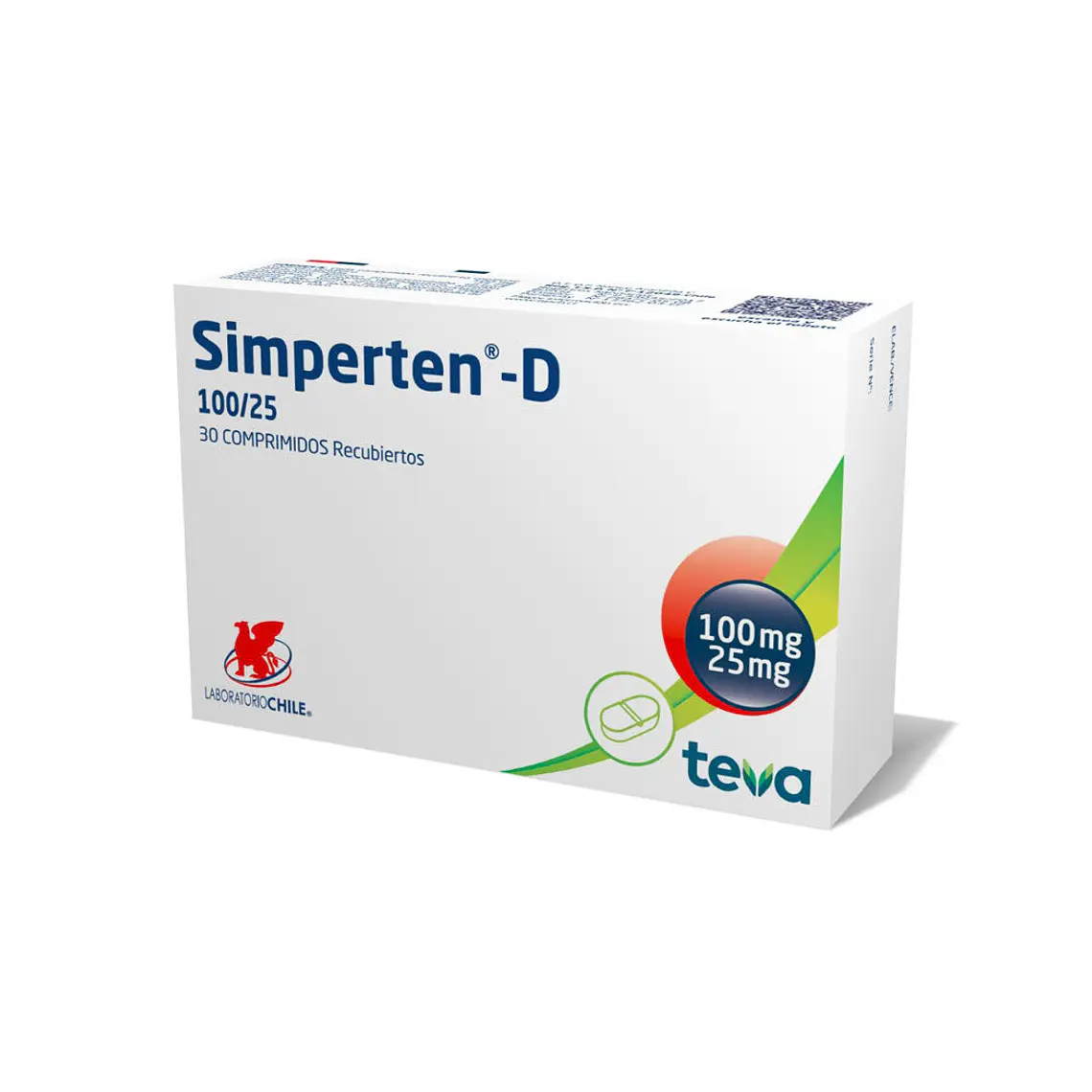 Simperten-D 100/25 mg Hidroclorotiazida Losartán 30 Comprimidos recubiertos. 1