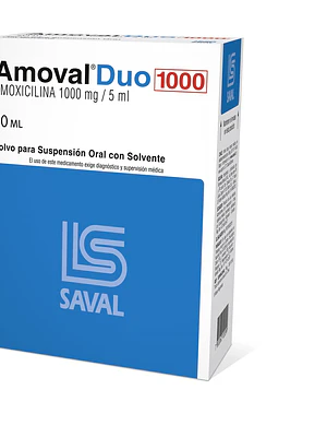 Amoval Duo Amoxicilina 1000 mg /5 ml Suspensión oral 50 ml.