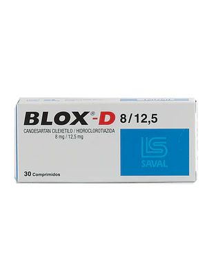 Blox-D Candesartán  Hidroclorotiazida 8/12,5 mg  30 Comprimidos.