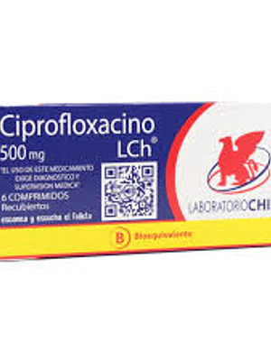 Ciprofloxacino (B) 500 mg 6 Comprimidos recubiertos.