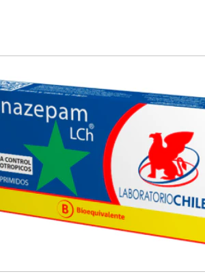Clonazepam (B) 2 mg 30 Comprimidos. Medicamento controlado, venta presencial.