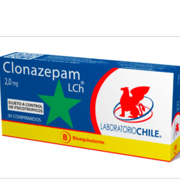 Clonazepam (B) 2 mg 30 Comprimidos. Medicamento controlado, venta presencial. 1