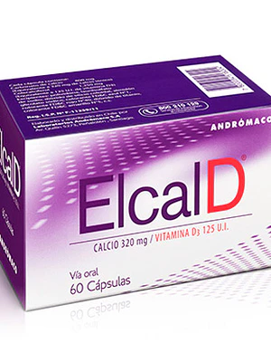 Elcal D Calcio 320 mg Vitamina D3 125 UI 60 Cápsulas.