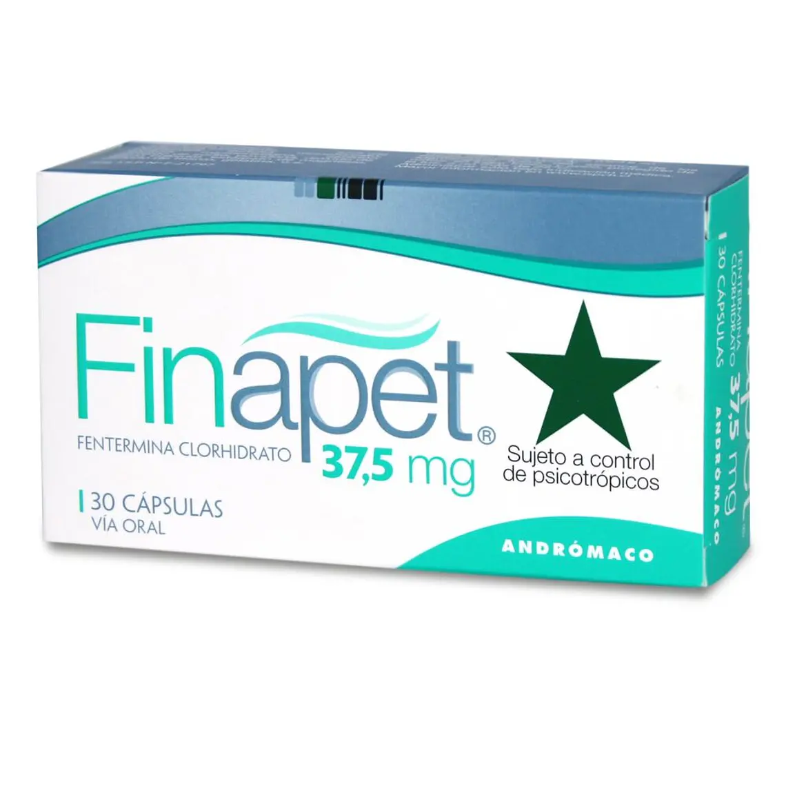 Finapet (B) Fentermina 37,5 mg 30 Cápsulas. Medicamento controlado, venta presencial. 1