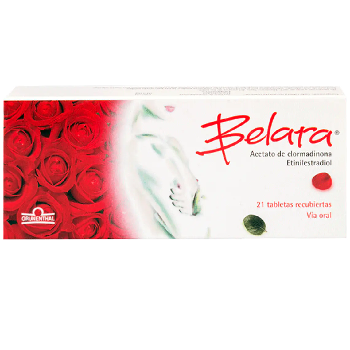 Belara Clormadinona Etinilestradiol 21 Comprimidos recubiertos. 1