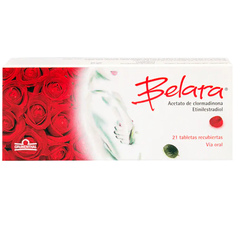 Belara Clormadinona Etinilestradiol 21 Comprimidos recubiertos. 1