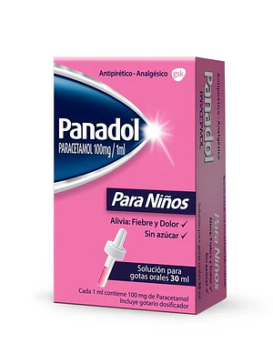 Panadol Paracetamol 100 mg / ml Gotas para niños 15 ml.
