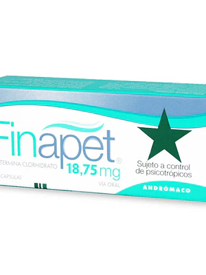 Finapet (B) Fentermina 18,75 mg 30 Cápsulas. Medicamento controlado, venta presencial