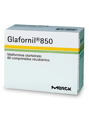 Glafornil Metformina 850 mg 60 Comprimidos recubiertos.