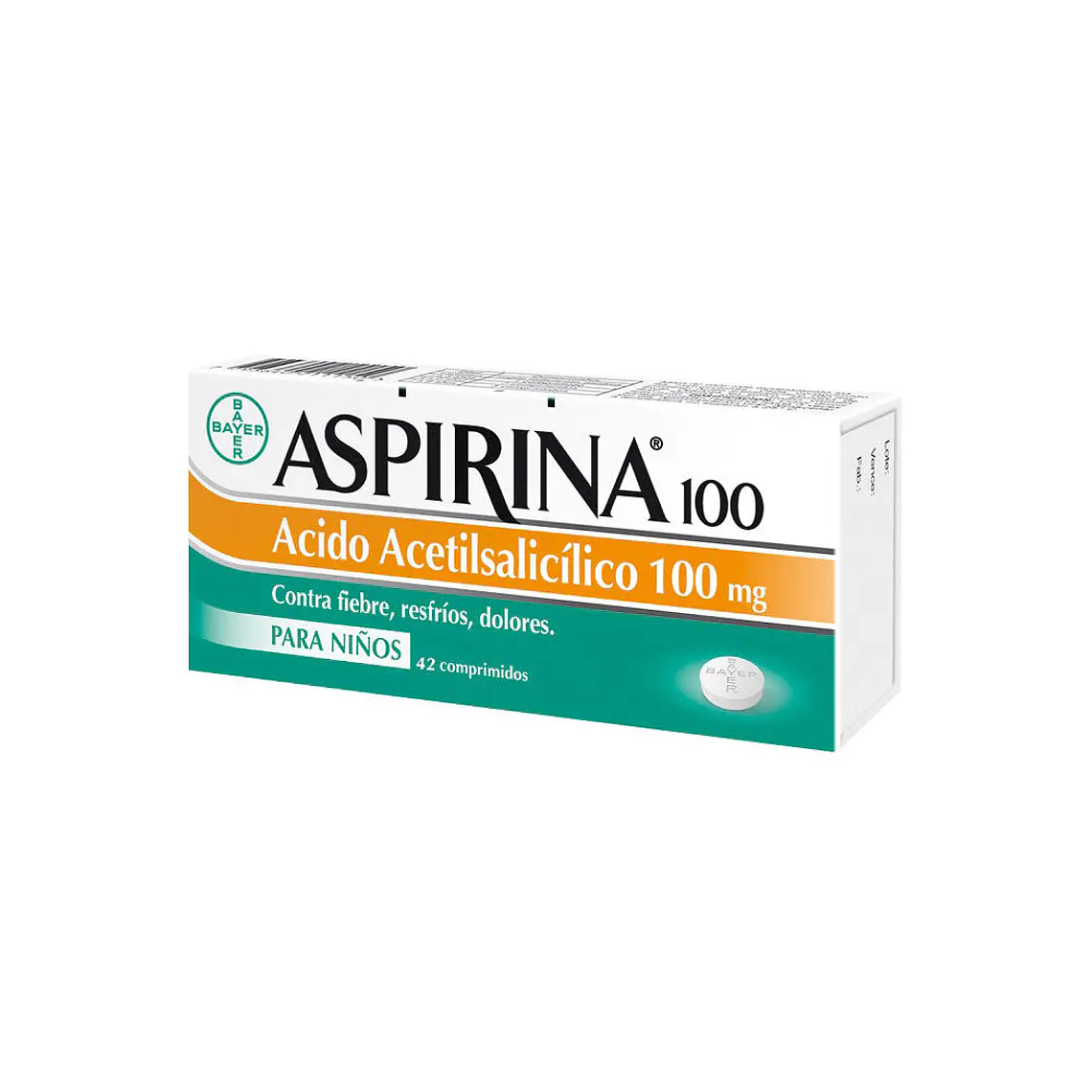 Aspirina Infantil 100 mg 42 Comprimidos. 1
