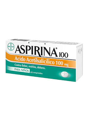 Aspirina Infantil 100 mg 42 Comprimidos.