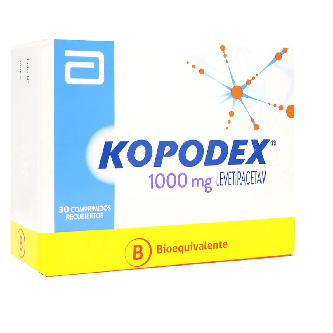 Kopodex (B) Levetiracetam 1000 mg 30 Comprimidos recubiertos. 1