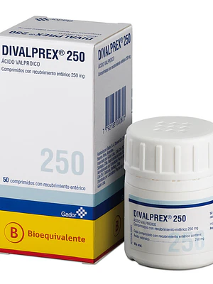 Divalprex (B) Ácido Valproico 250 mg 50 Comprimidos recubiertos.