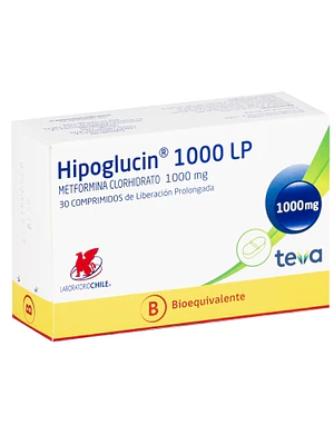 Hipoglucin LP (B) Metformina 1000 mg 30 Comprimidos.