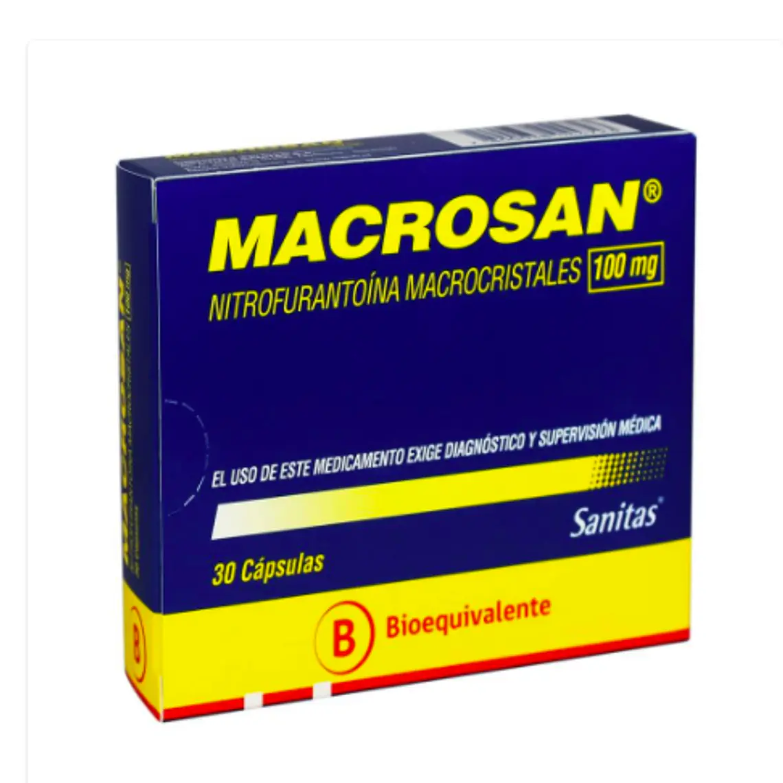Macrosan (B) Nitrofurantoína 100 mg 30 Cápsulas. 1