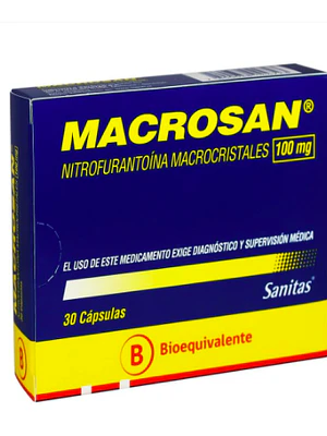 Macrosan (B) Nitrofurantoína 100 mg 30 Cápsulas.