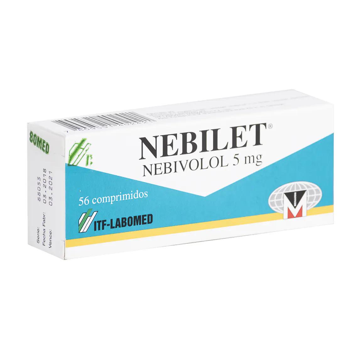 Nebilet Nebivolol 5 mg  56 Comprimidos. 1