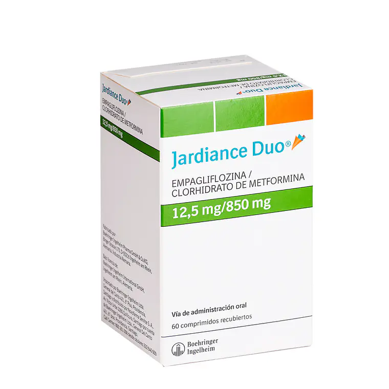 Jardiance Duo 12,5 mg 850 mg 60 Comprimidos recubiertos. 1