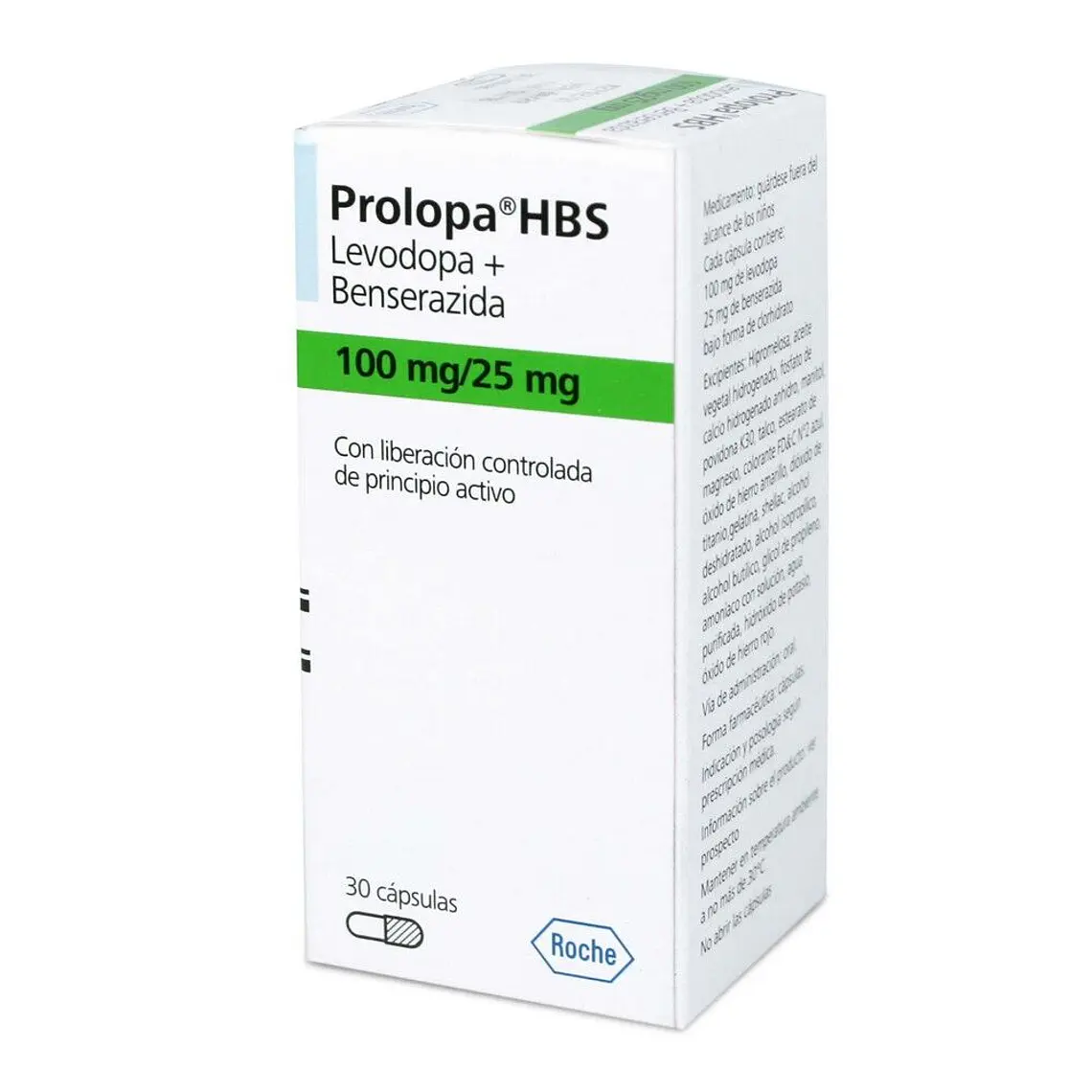 Prolopa HBS Levodopa+Benserazida 100/25 mg 30 Cápsulas. 1