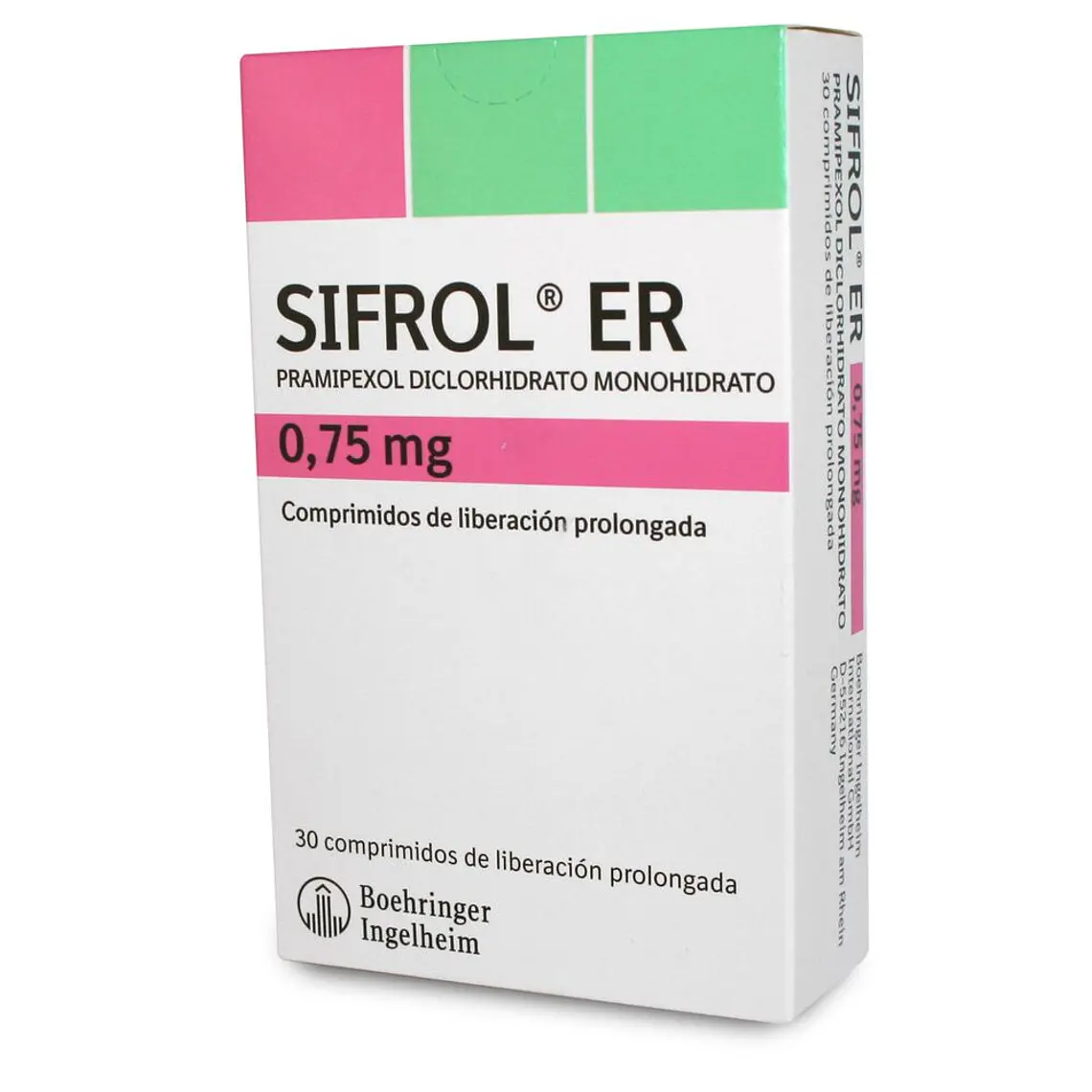 Sifrol ER Pramipexol 0,75 mg 30 Comprimidos. 1